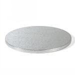 PODKŁAD POD TORT SREBRNY 25 cm OKRĄGŁY GRUBY 12mm - DECORA