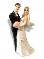 FIGURKA TORT WESELNY PARA MŁODA BUKIET TOPPER ŚLUB