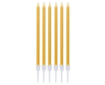 ŚWIECZKI B&C DŁUGIE ZŁOTE - 6 szt. - GODAN