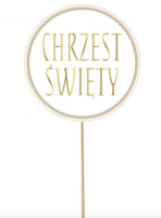 Dekoracja papierowa na tort Chrzest Święty, średnica 14 cm