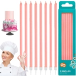 Świeczki perłowe jasnoróżowe, 15.5x0.44 cm, 8 szt. GODAN