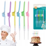 Świeczki Spirale, makaronikowe, 12x0.25 cm, 6 szt. GODAN