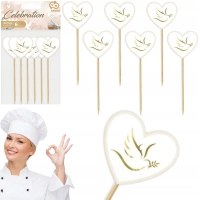 Pikery Serduszko z gołąbkiem, 6 szt. GODAN