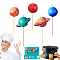 Świeczki pikery Planety, 5 szt GODAN