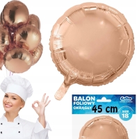 Balon foliowy ”Okrągły”, różowo-złoty, 18” KK GODAN