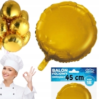 Balon foliowy ”Okrągły”, złoty, matowy, 18” KK GODAN