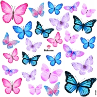 OPŁATEK WAFLOWY NA TORT- WZÓR MOTYLE MIKS KOLORÓW A4