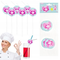 Rurki do picia, łamane, z medalionem ”Księżniczka”, 6 szt. KK