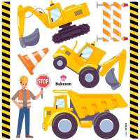 OPŁATEK WAFLOWY NA TORT - WZÓR KOPARKA MASZYNY BUDOWA A4