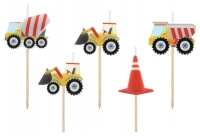 Świeczki pikery Plac budowy, 5 szt.