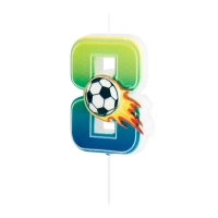 Świeczka na tort Football piłka nożna cyfra 8