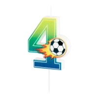 Świeczka na tort Football piłka nożna cyfra 4