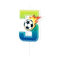 Świeczka na tort Football piłka nożna cyfra 3