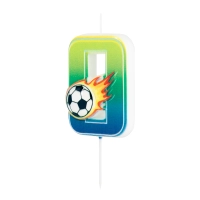 Świeczka na tort Football piłka nożna cyfra 0