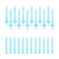 Świeczki urodzinowe na tort świderki niebieskie 24szt.