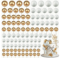Zestaw ozdób złote i białe kulki zestaw 108 szt.