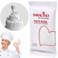SARACINO MASA CUKROWA SARACINO LUKIER PLASTYCZNY BIAŁY 1kg BIAŁA