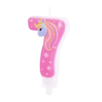 Świeczka na tort urodzinowy ciasto Jednorożec cyfra 7