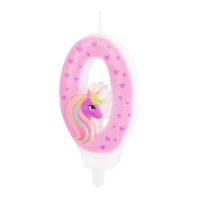 Świeczka na tort urodzinowy ciasto Jednorożec cyfra 0