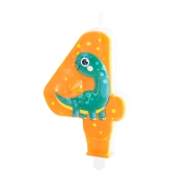 Świeczka na tort Dinozaur cyfra 4