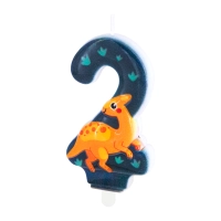 Świeczka na tort Dinozaur cyfra 2